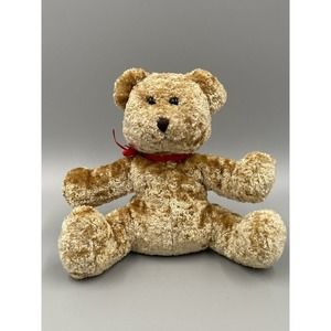 7” Sandy The Bear Plush Toy Brown Stuffed Animal Red Ribbon Sears Vtg Time Out